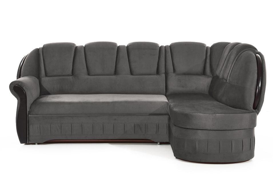 Canapé d'angle convertible avec rangement en velours Majesté - Photo n°1