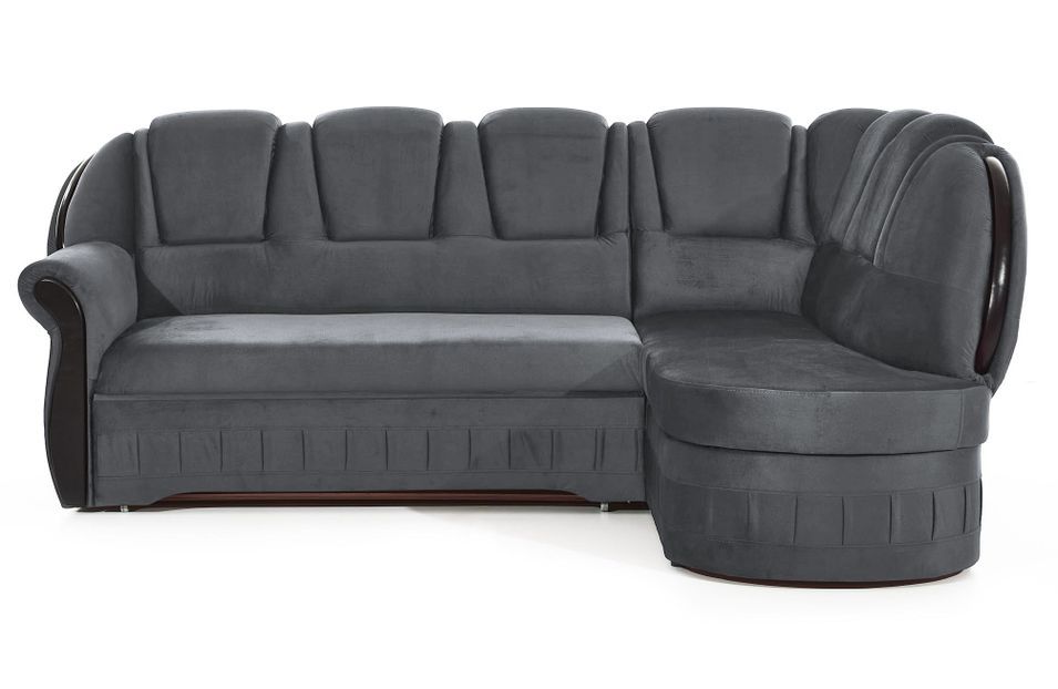 Canapé d'angle convertible avec rangement en velours Majesté - Photo n°1