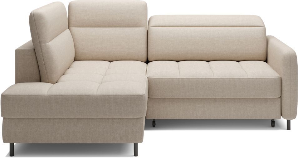 Canapé d’angle convertible BOREA en tissu avec coffre – 208 cm - Photo n°1