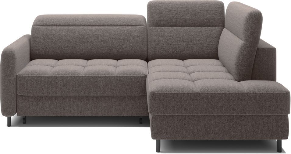 Canapé d’angle convertible BOREA en tissu avec coffre – 208 cm - Photo n°1