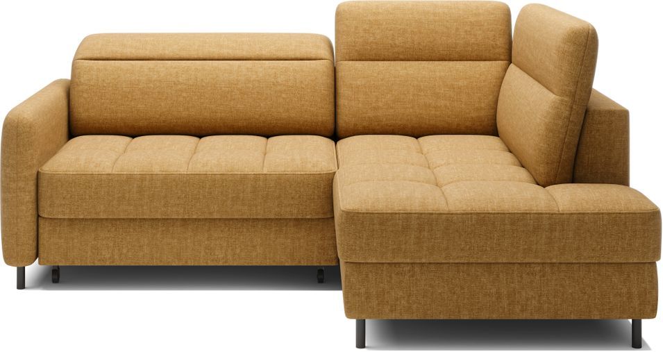 Canapé d’angle convertible BOREA en tissu avec coffre – 208 cm - Photo n°1