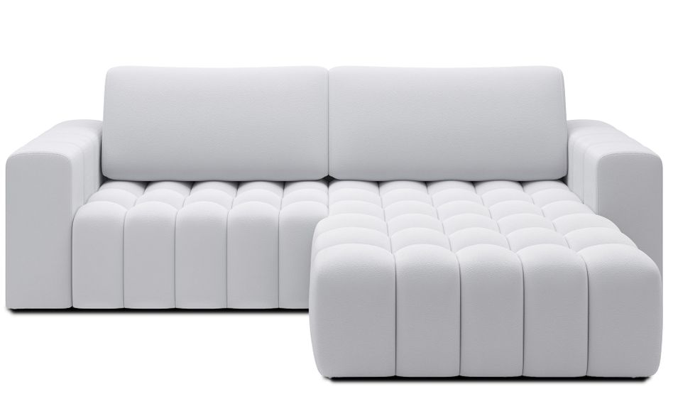 Canapé d’angle convertible BOZEN en velours capitonné avec coffre – 250 cm - Photo n°1