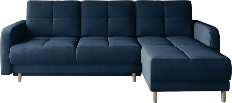 Canapé d'angle convertible et réversible tissu KINDO - Pieds bois clair - Photo n°1