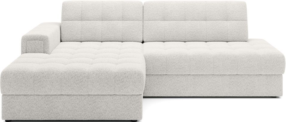 Canapé d’angle convertible KELLY en tissu bouclette avec coffre – 240 cm - Photo n°1