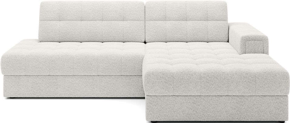 Canapé d’angle convertible KELLY en tissu bouclette avec coffre – 240 cm - Photo n°1
