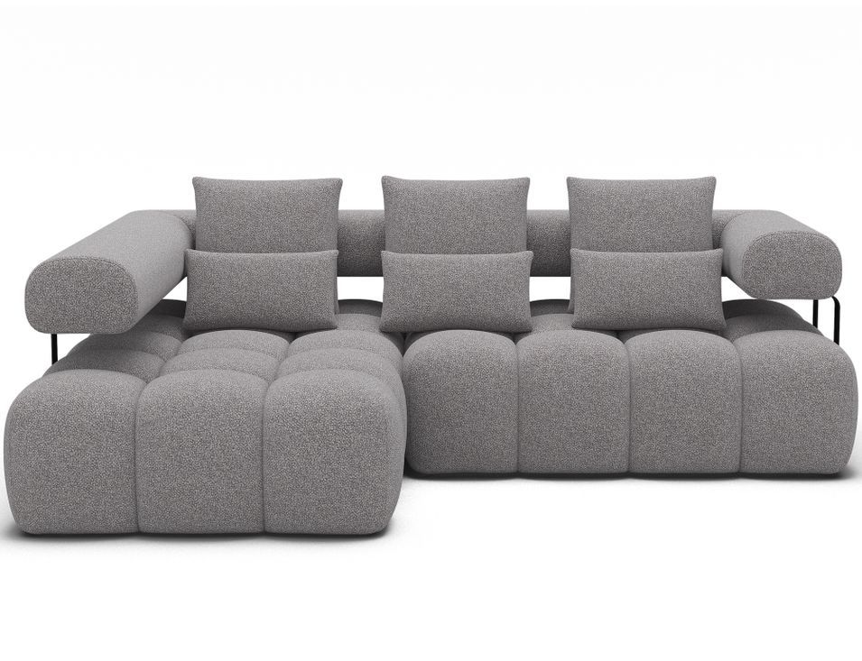 Canapé d'angle convertible KEVY en tissu avec extension électrique - 260 cm - Photo n°1