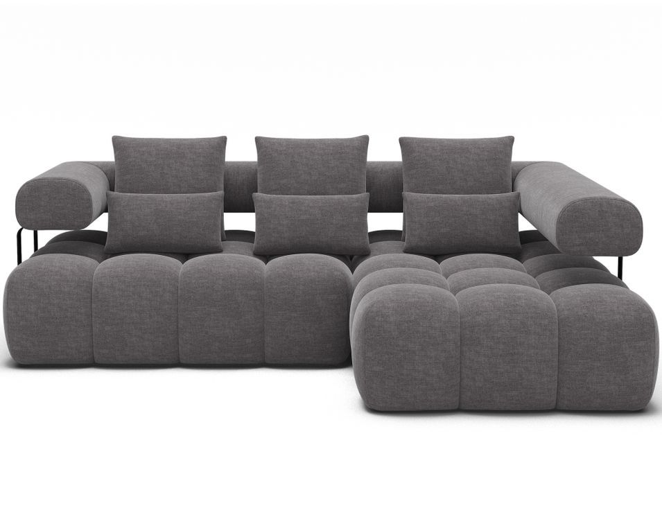 Canapé d'angle convertible KEVY en tissu avec extension électrique - 260 cm - Photo n°1