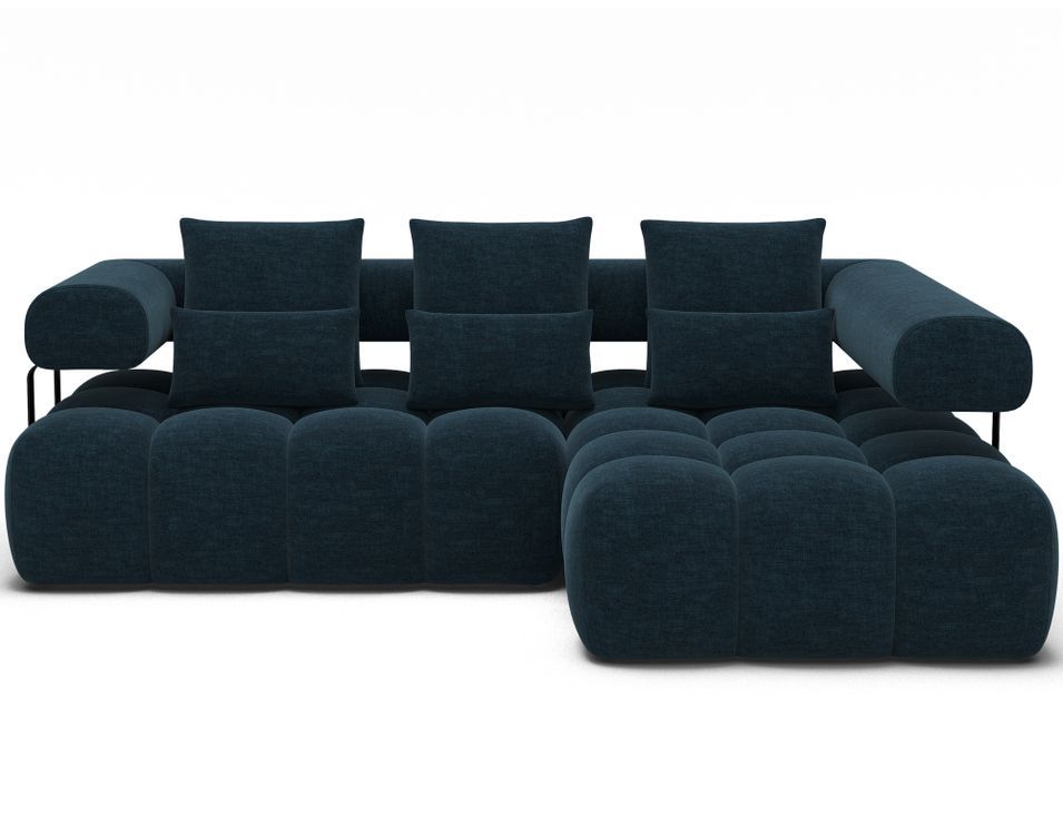 Canapé d'angle convertible KEVY en tissu avec extension électrique - 260 cm - Photo n°1