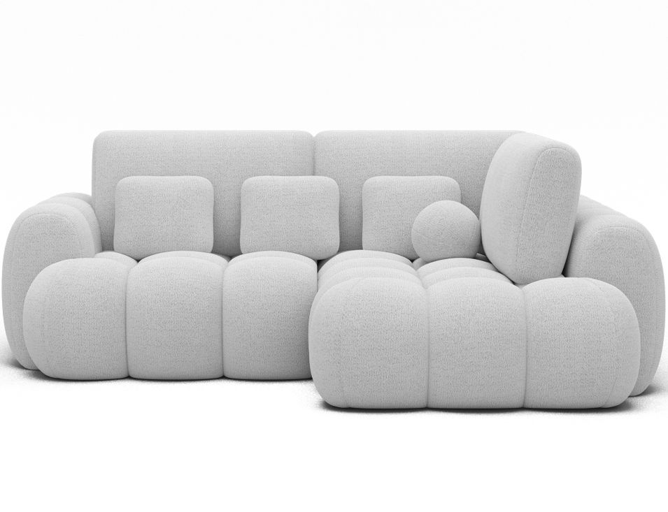 Canapé d'angle convertible KOZON en tissu bouclette avec coffre de rangement - 267 cm - Photo n°1
