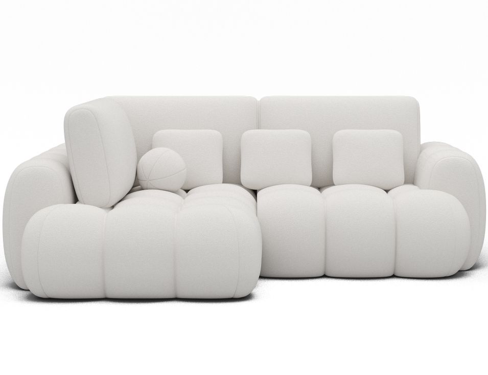 Canapé d'angle convertible KOZON en velours avec coffre de rangement - 267 cm - Photo n°1