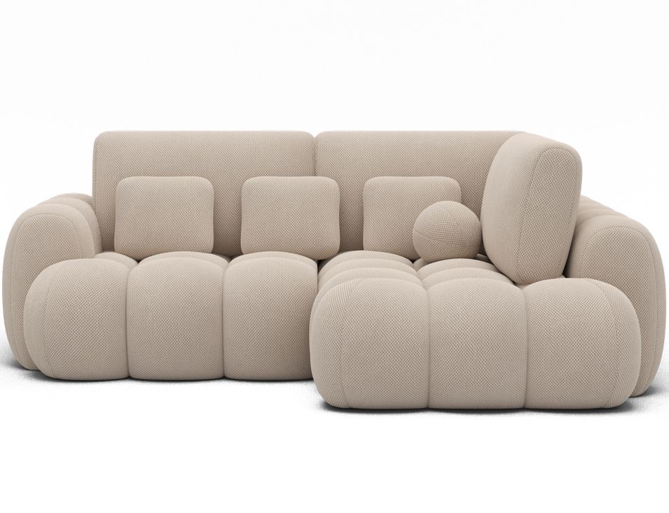 Canapé d'angle convertible KOZON en velours avec coffre de rangement - 267 cm - Photo n°1