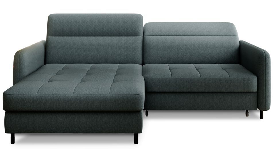 Canapé d’angle convertible KUNDER en tissu avec coffre de rangement – 228 cm - Photo n°1