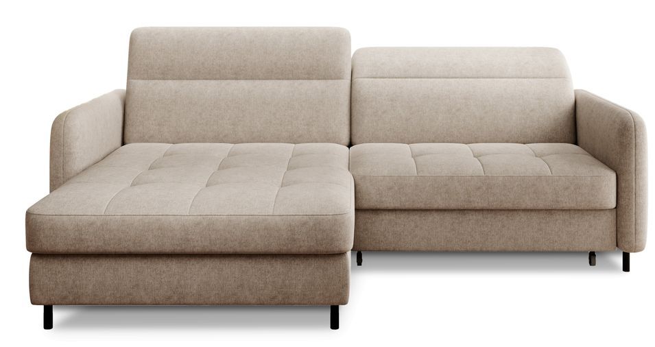 Canapé d’angle convertible KUNDER en tissu avec coffre de rangement – 228 cm - Photo n°1