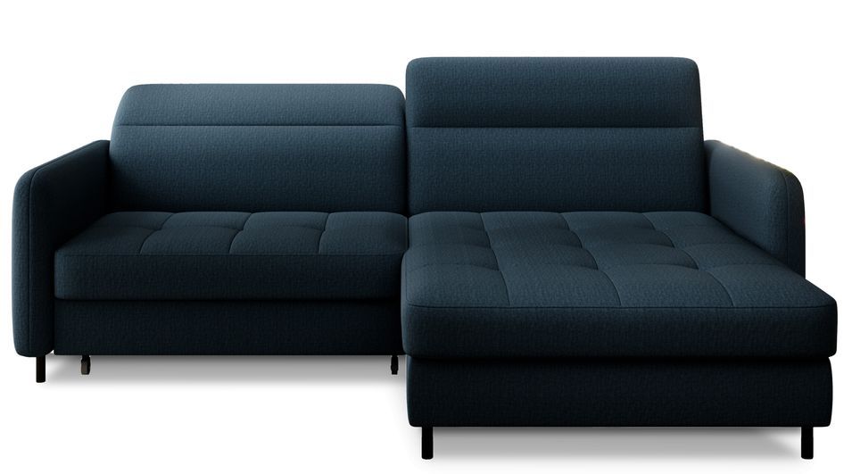 Canapé d’angle convertible KUNDER en tissu avec coffre de rangement – 228 cm - Photo n°1