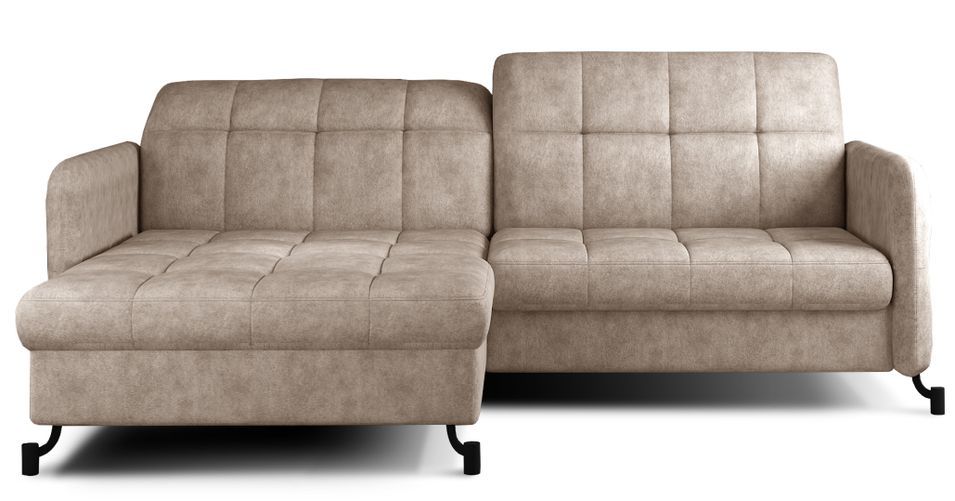 Canapé d’angle convertible LORI en tissu avec coffre de rangement – 225 cm - Photo n°1