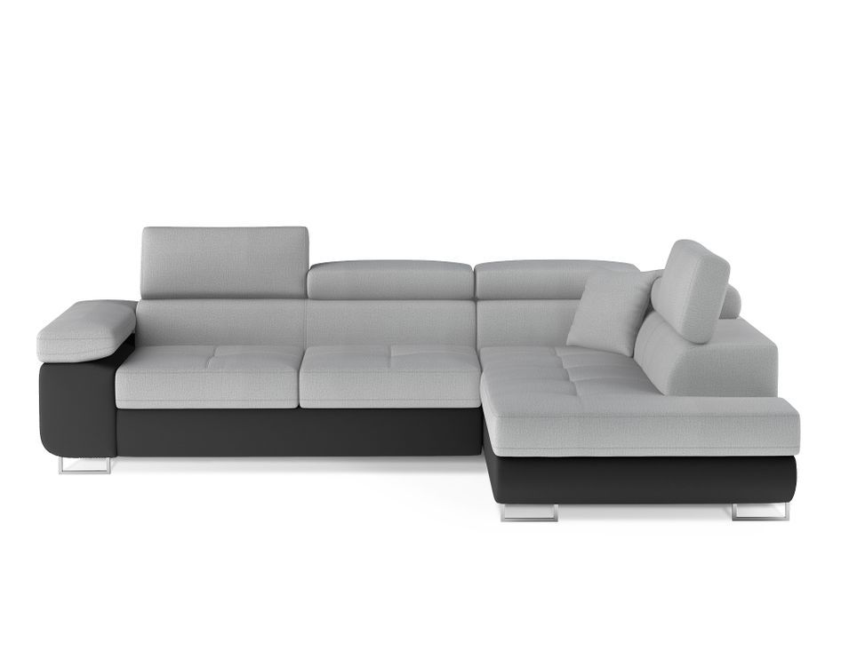 Canapé d’angle convertible MARKA en tissu et simili cuir – 272 cm - Photo n°1