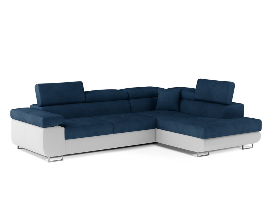 Canapé d’angle convertible MARKA en tissu et simili cuir – 272 cm - Photo n°1