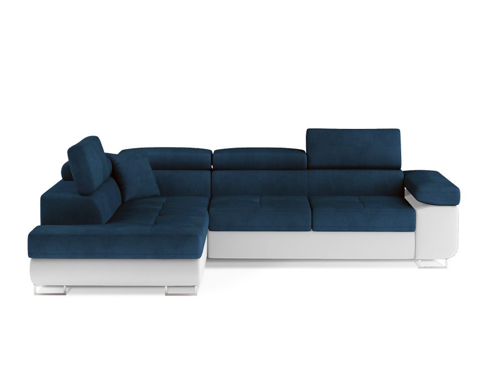 Canapé d’angle convertible MARKA en tissu et simili cuir – 272 cm - Photo n°1