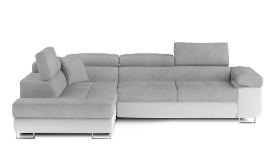 Canapé d’angle convertible MARKA en tissu et simili cuir – 272 cm - Photo n°1