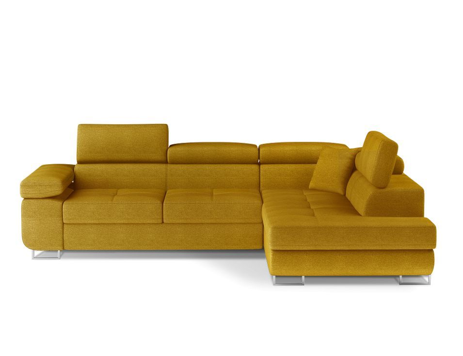 Canapé d’angle convertible MARKA en velours avec coffre et têtières réglables – 272 cm - Photo n°1