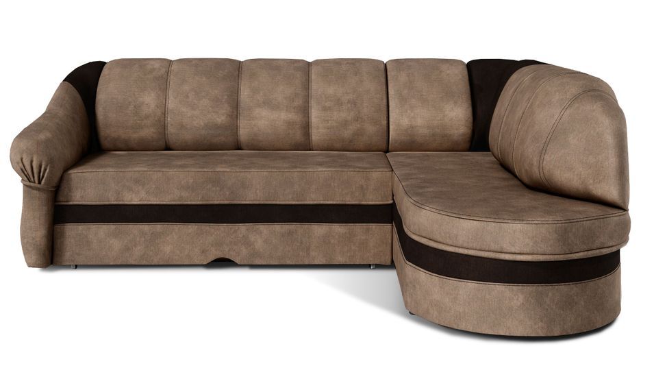 Canapé d'angle convertible SUNDY en velours avec coffre de rangement - 250 cm - Photo n°1