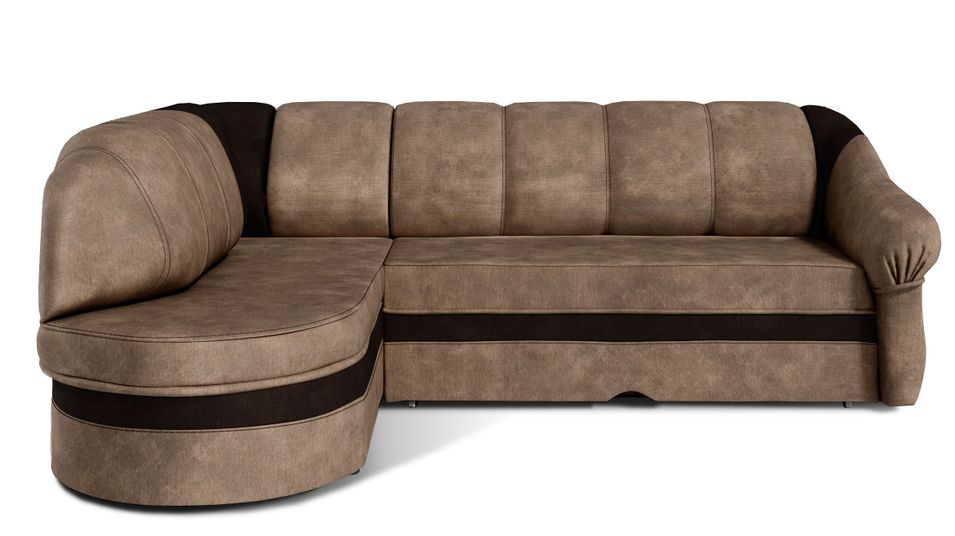 Canapé d'angle convertible SUNDY en velours avec coffre de rangement - 250 cm - Photo n°1