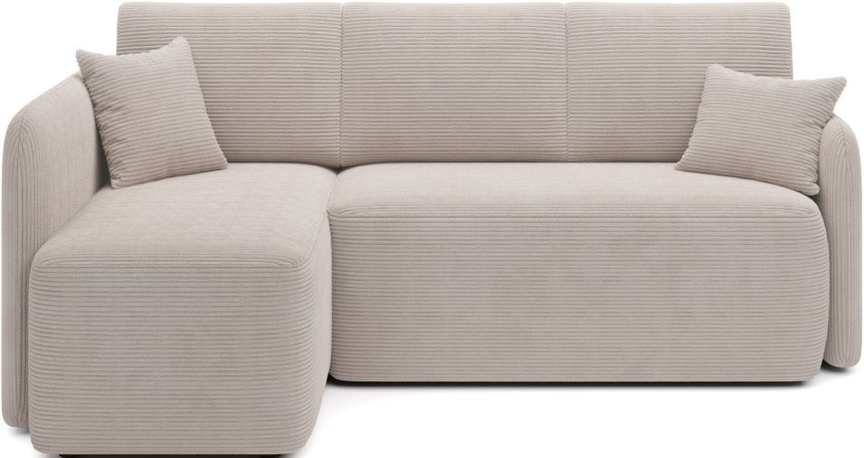 Canapé d’angle convertible TAKIN en tissu côtelé avec coffre – 206 cm - Photo n°1
