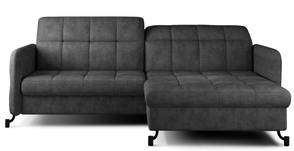 Canapé d'angle convertible tissu avec coffre de rangement LORI - Photo n°1