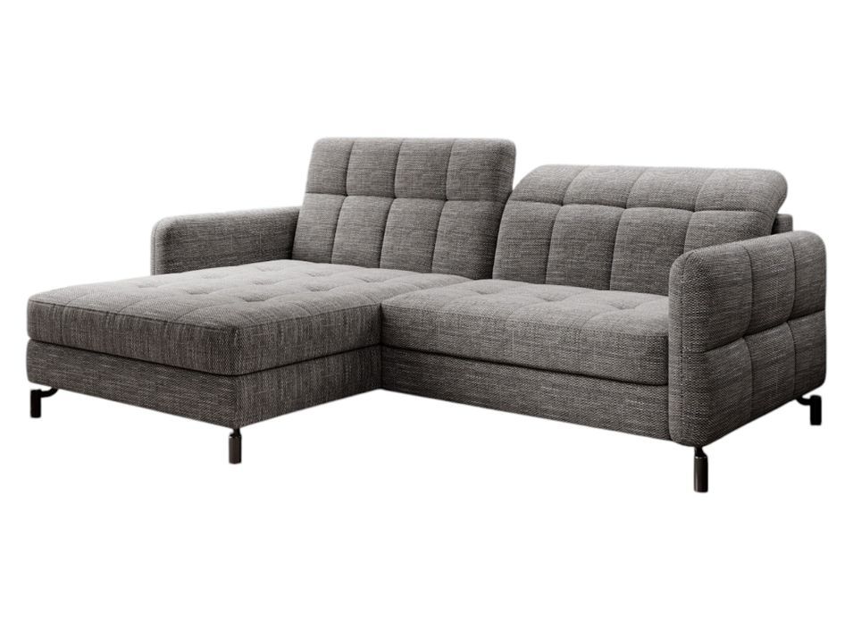 Canapé d'angle convertible tissu avec coffre de rangement LORI - Photo n°1