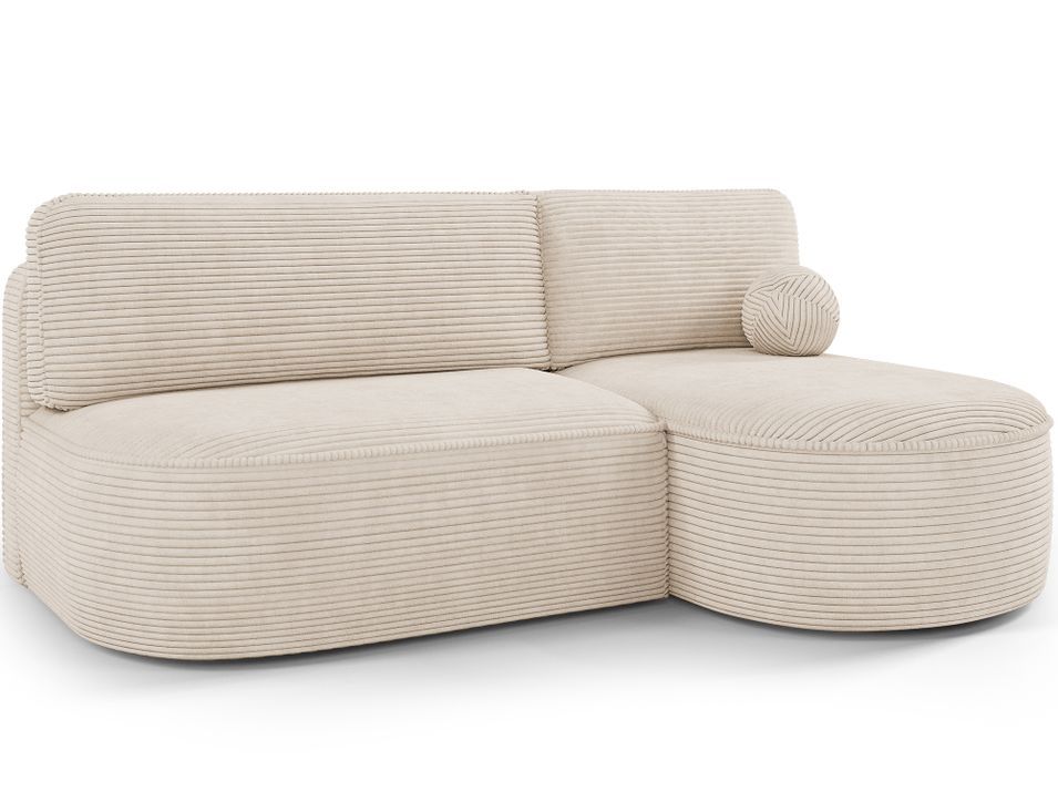 Canapé d’angle convertible VERNA en tissu côtelé – 220 cm - Photo n°1