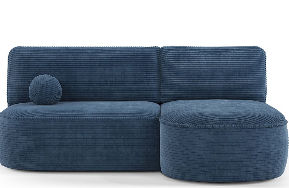 Canapé d’angle convertible VERNA en tissu côtelé – 220 cm - Photo n°1