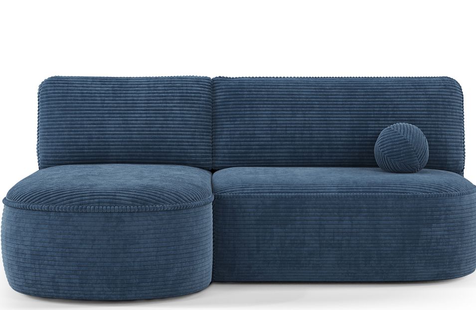 Canapé d’angle convertible VERNA en tissu côtelé – 220 cm - Photo n°1
