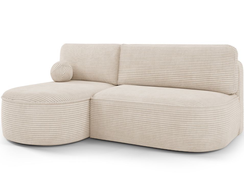 Canapé d’angle convertible VERNA en tissu côtelé – 220 cm - Photo n°1