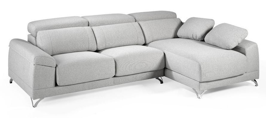 Canapé d'angle droit tissu gris Kaninawa 2 - Photo n°1