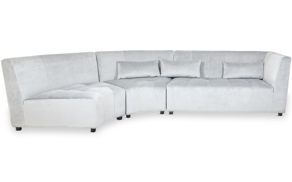 Canapé d'angle gauche 5 places velours gris Mojo L 280 cm - Photo n°1