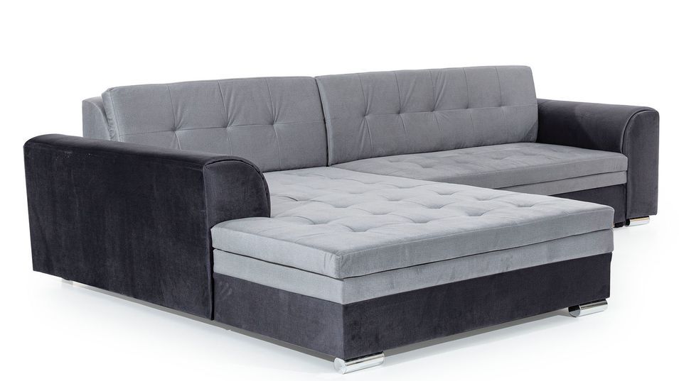 Canapé d'angle gauche convertible 5 places simili blanc Looka 295 cm - Photo n°7