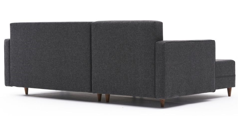 Canapé d'angle gauche tissu anthracite Klina 215 cm - Photo n°6