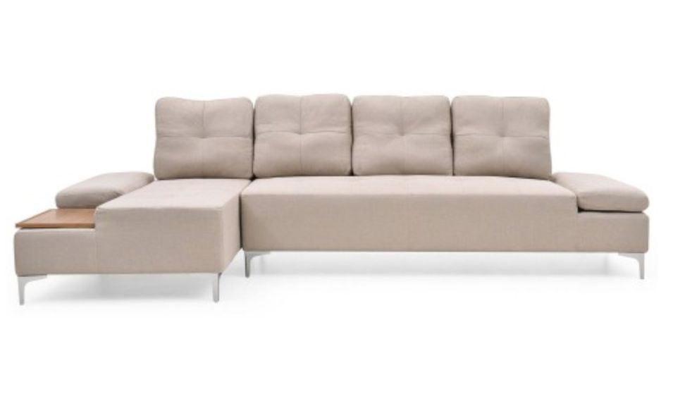 Canapé d'angle gauche tissu beige Tulsa - Photo n°1