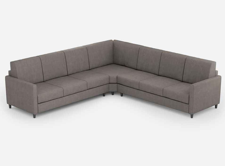 Canapé d'angle moderne italien tissu gris Korane - 5 tailles - Photo n°1