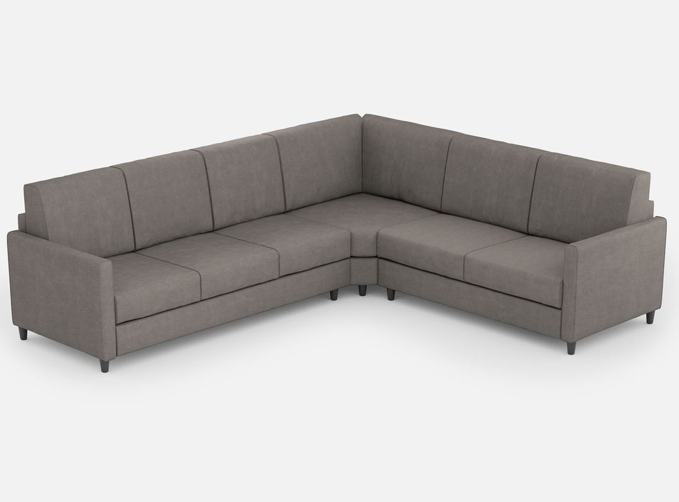 Canapé d'angle moderne italien tissu gris Korane - 5 tailles - Photo n°1