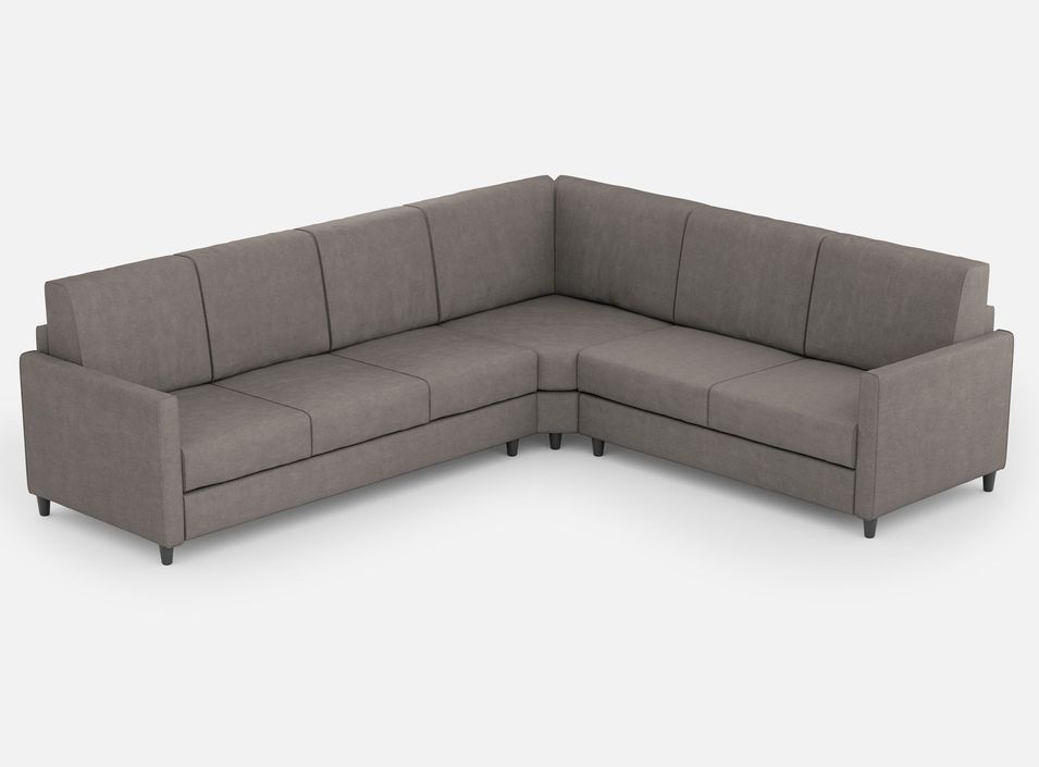 Canapé d'angle moderne italien tissu gris Korane - 5 tailles - Photo n°1