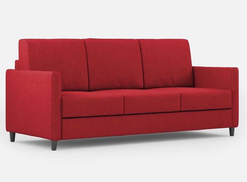 Canapé droit moderne italien tissu rouge Korane - 3 tailles - Photo n°1
