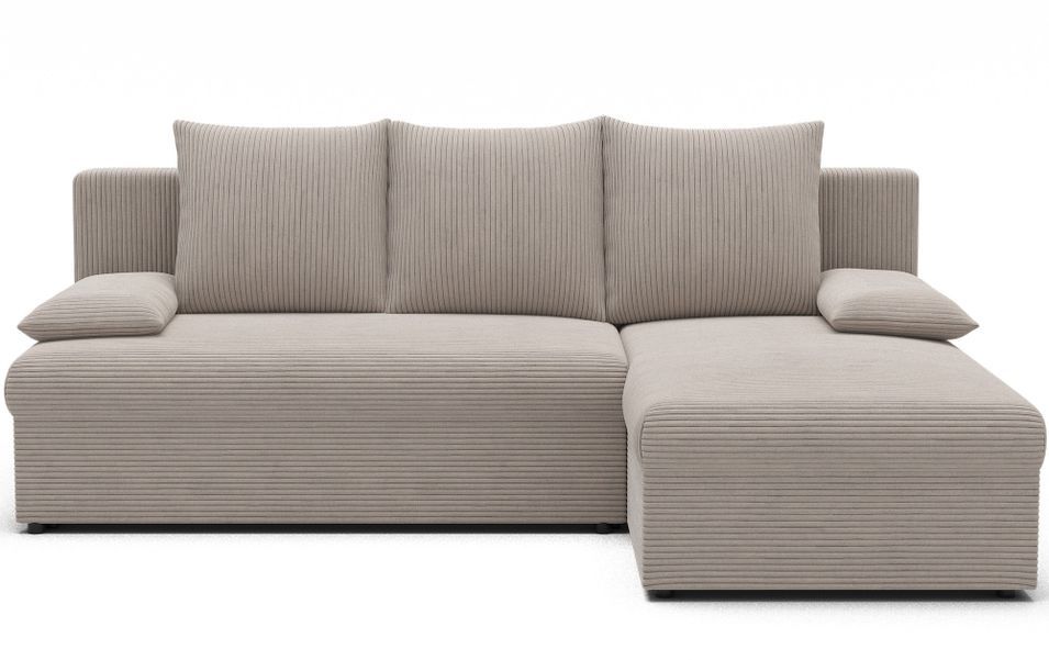 Canapé d’angle réversible convertible GARY en tissu côtelé – 206 cm - Photo n°1