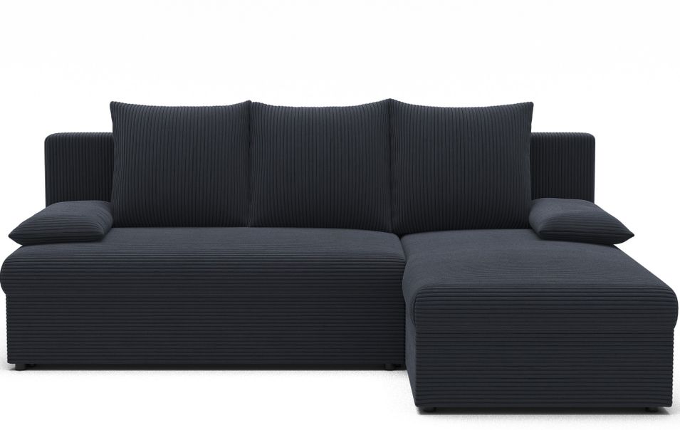 Canapé d’angle réversible convertible GARY en tissu côtelé – 206 cm - Photo n°1