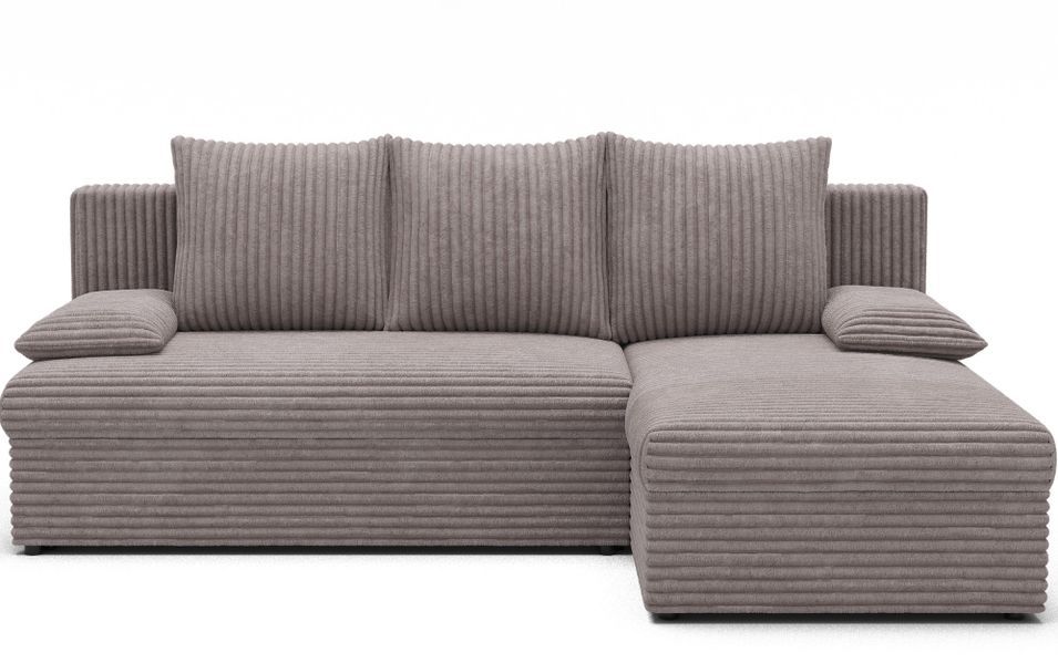 Canapé d’angle réversible convertible GARY en tissu côtelé – 206 cm - Photo n°1