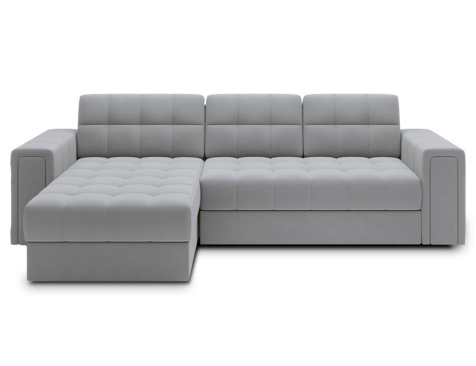 Canapé d’angle réversible convertible KLUMANN en velours – 260 cm - Photo n°1