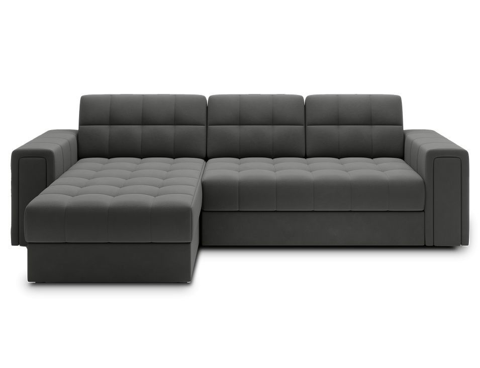 Canapé d’angle réversible convertible KLUMANN en velours – 260 cm - Photo n°1
