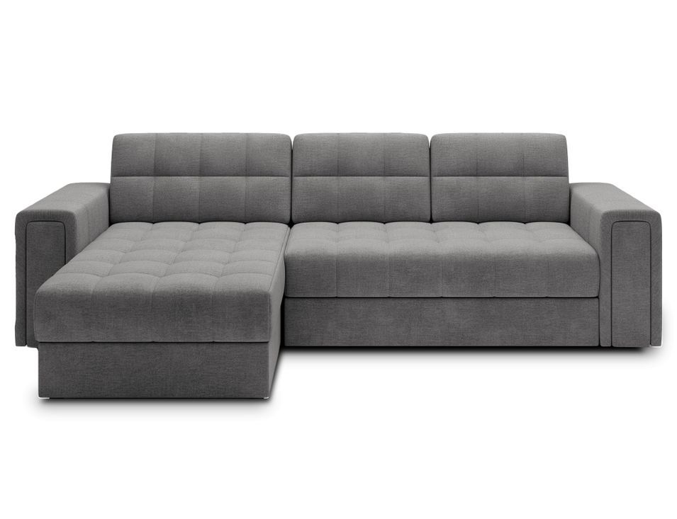 Canapé d’angle réversible convertible KLUMANN en velours – 260 cm - Photo n°1