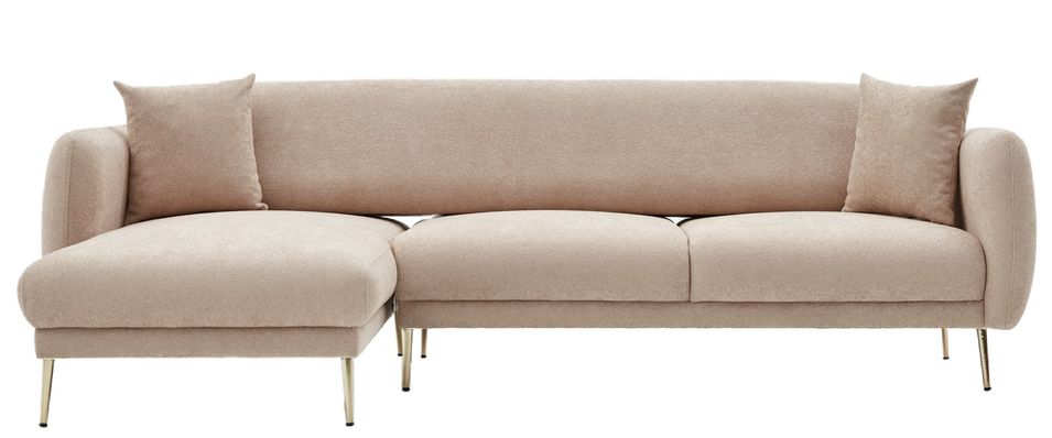 Canapé d'angle réversible convertible simili cuir beige Agrad - Photo n°1