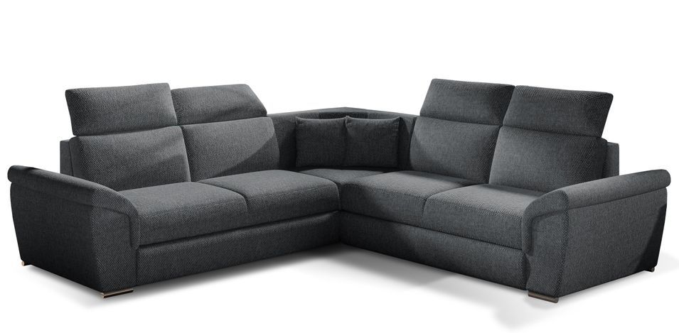 Canapé d'angle réversible et convertible tissu Neo - Pieds acier chromé - Photo n°1